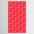 Floral Botanical Contemporary Wild Daisies Pink and Red Pattern Tablecloth Gallery Image 2