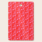 Floral Botanical Contemporary Wild Daisies Pink and Red Pattern Cutting Board Gallery Image 1