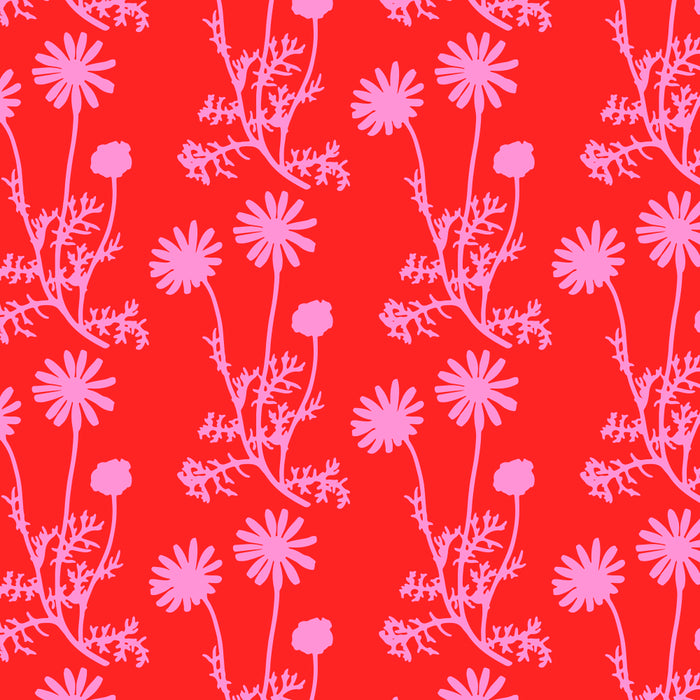 Floral Botanical Contemporary Wild Daisies Pink and Red Pattern Coffee Mug Gallery Image 2