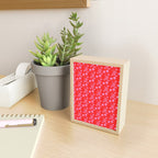 Floral Botanical Contemporary Wild Daisies Pink and Red Pattern Mini Art Print Gallery Image 2