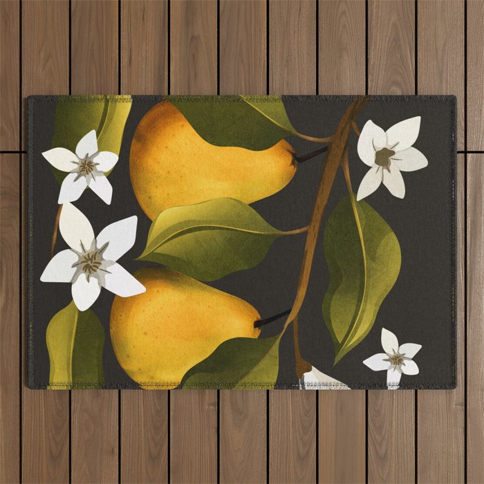 Pears Botanical Art 1 Outdoor Rug Gallery Image 1