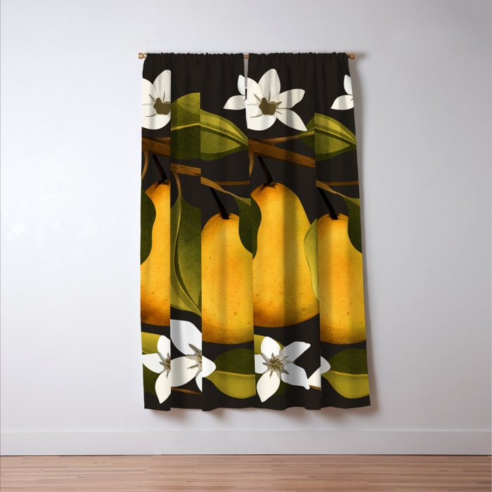 Pears Botanical Art 1 Window Curtain Gallery Image 3