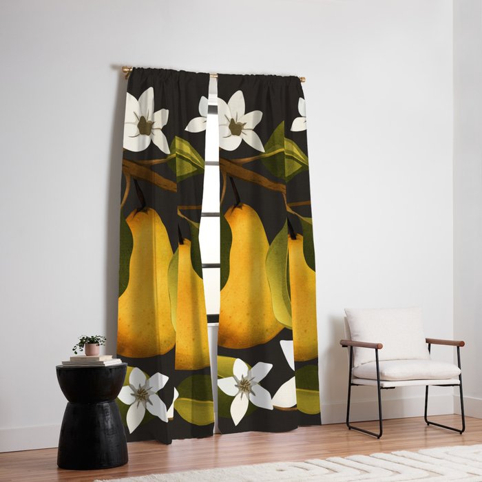 Pears Botanical Art 1 Window Curtain Gallery Image 2