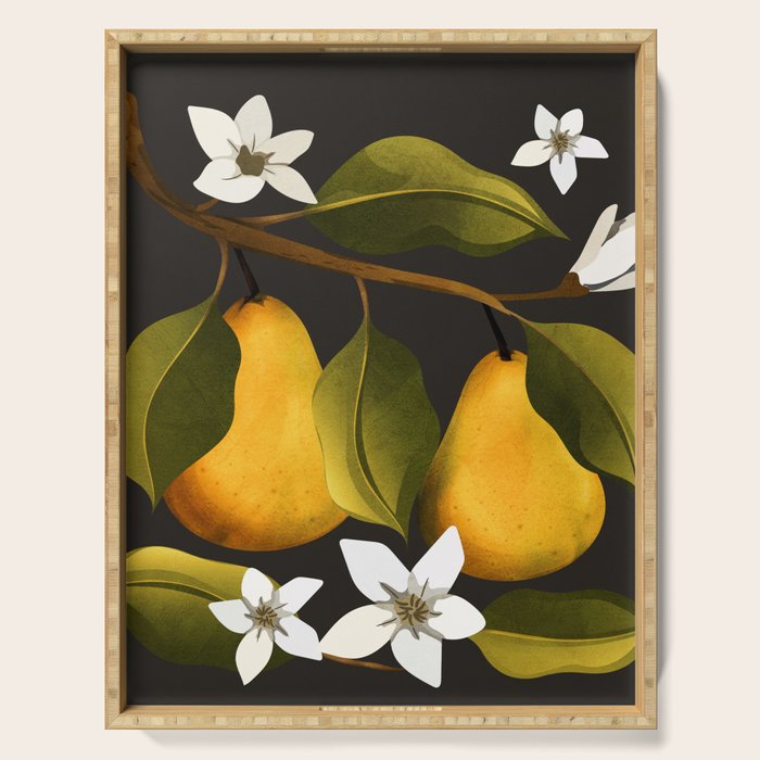 Pears Botanical Art 1 Serving Tray Gallery Image 1