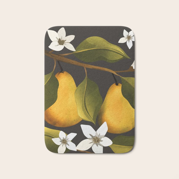 Pears Botanical Art 1 Bath Mat Gallery Image 1