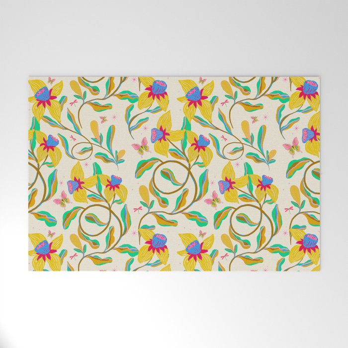 Vibrant daffodils garden Welcome Mat Gallery Image 1