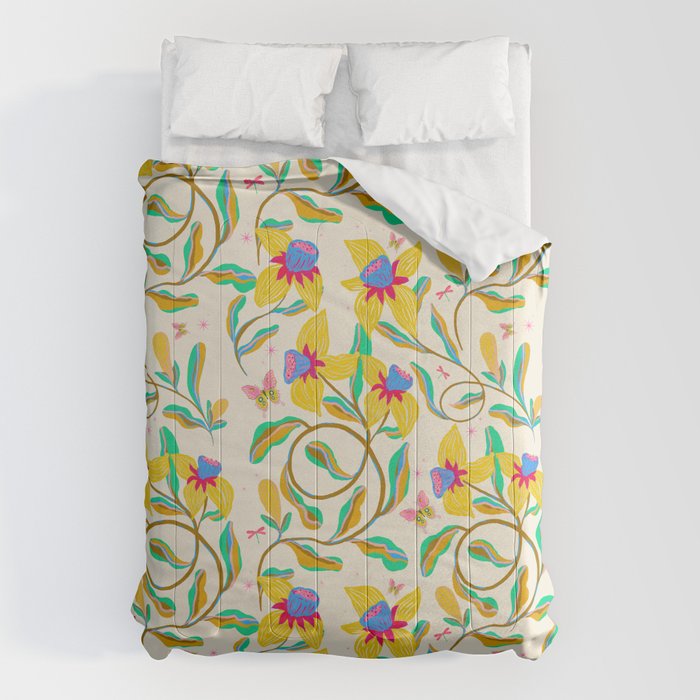 Vibrant daffodils garden Comforter Gallery Image 6