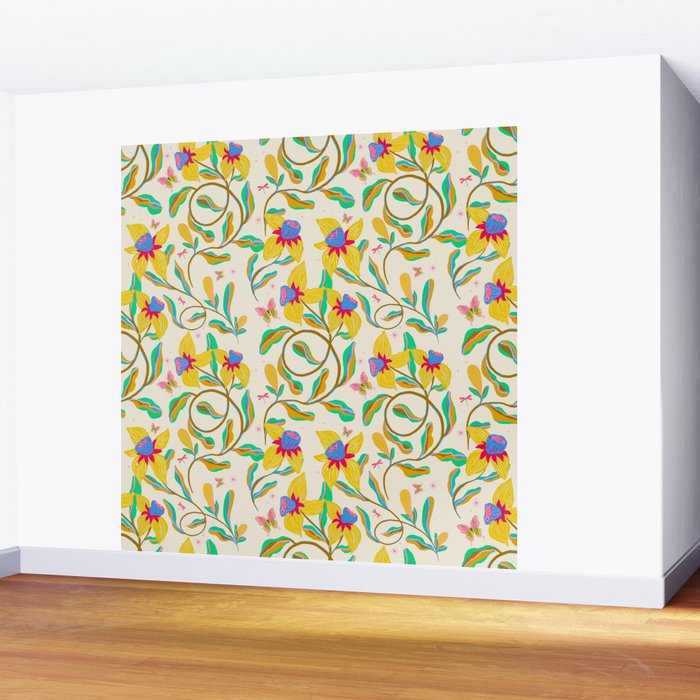 Vibrant daffodils garden Wall Mural Gallery Image 2