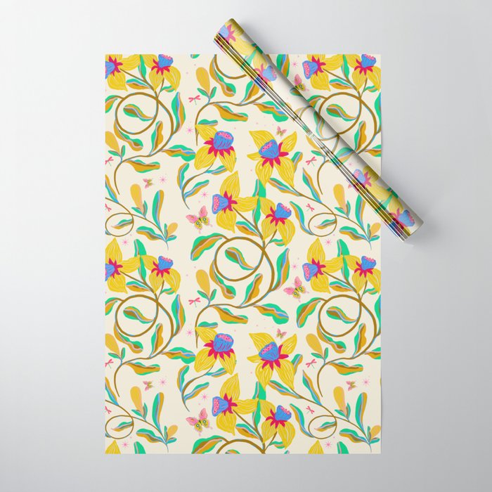 Vibrant daffodils garden Wrapping Paper Gallery Image 1