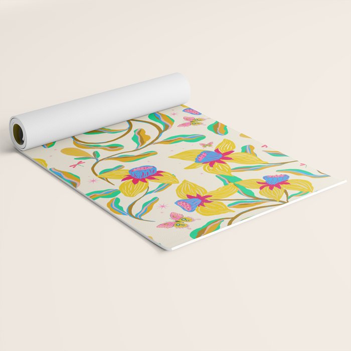 Vibrant daffodils garden Yoga Mat Gallery Image 2