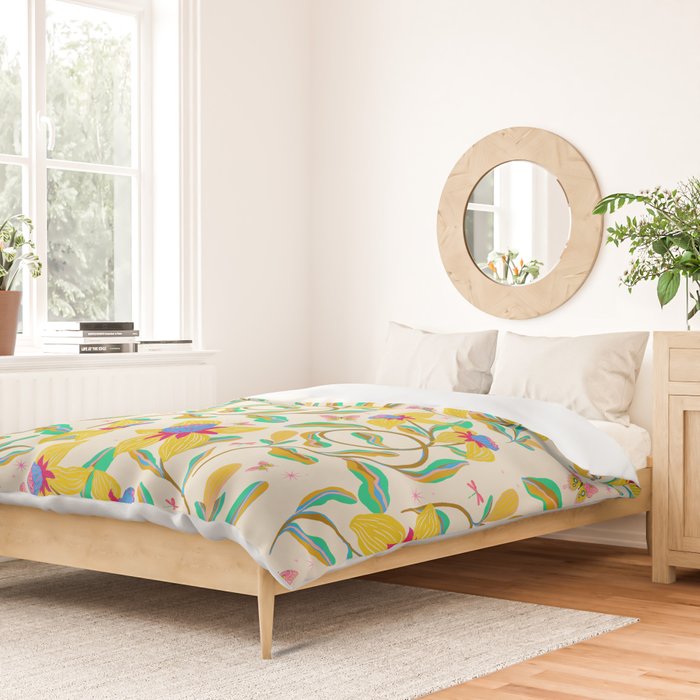 Vibrant daffodils garden Duvet Cover Gallery Image 2