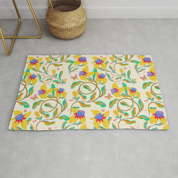 Vibrant daffodils garden Rug Gallery Image 1