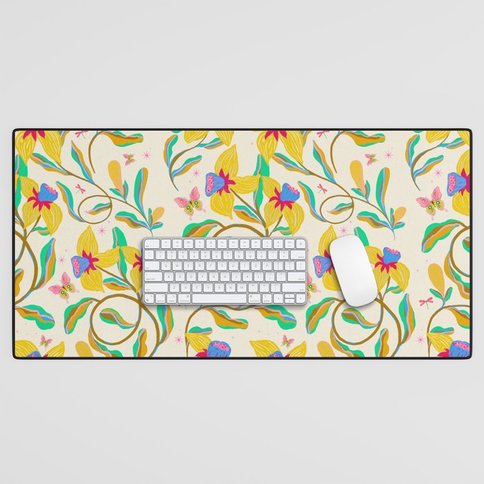 Vibrant daffodils garden Desk Mat Gallery Image 1