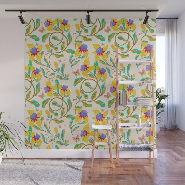 Vibrant daffodils garden Wall Mural Gallery Image 1
