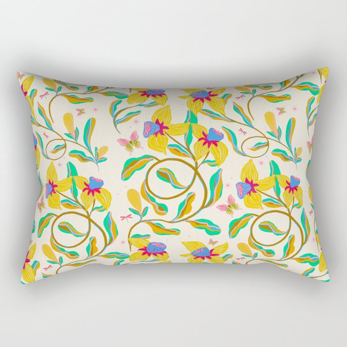 Vibrant daffodils garden Rectangular Pillow Gallery Image 1
