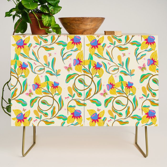 Vibrant daffodils garden Credenza Gallery Image 1
