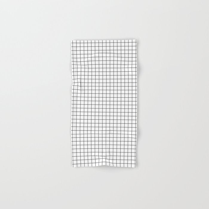 White Grid Black Line Bath Towel Gallery Image 1