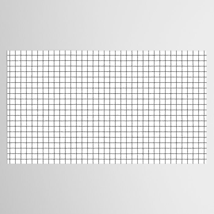 White Grid Black Line Tablecloth Gallery Image 2