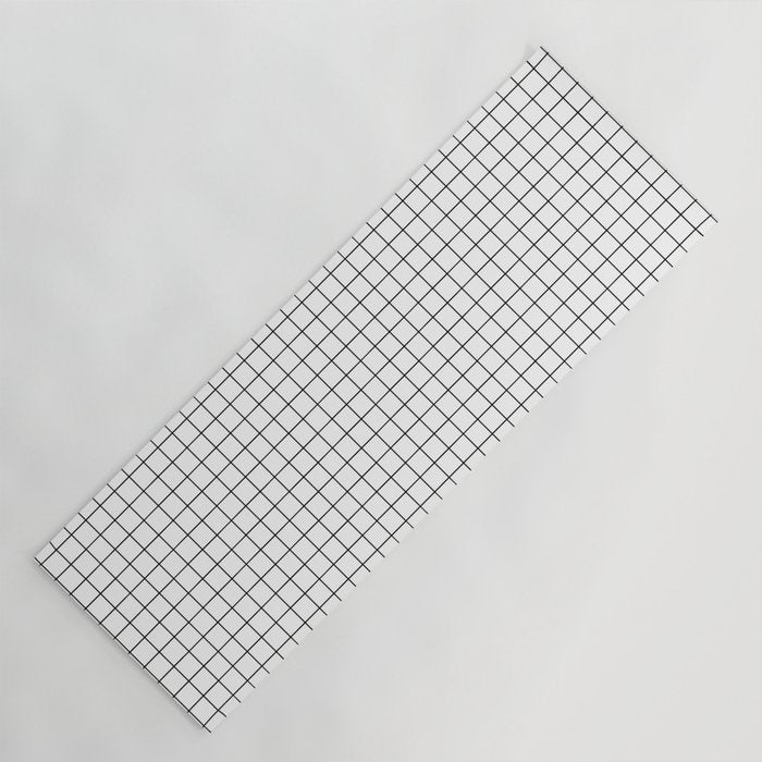 White Grid Black Line Yoga Mat Gallery Image 1