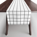 White Grid Black Line Table Runner Gallery Image 1