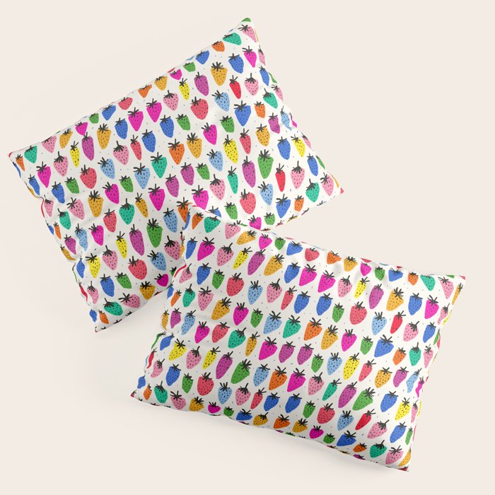 Rainbow Strawberries Pillow Sham Gallery Image 3