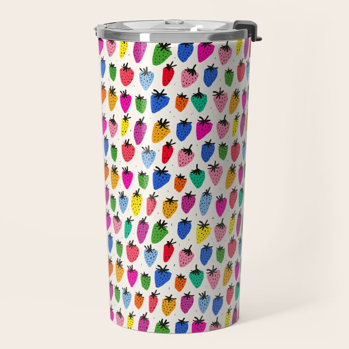 Rainbow Strawberries Travel Mug Gallery Image 2