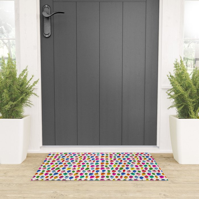 Rainbow Strawberries Welcome Mat Gallery Image 3