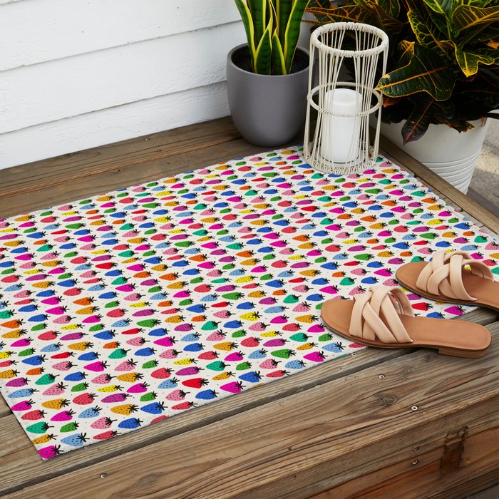 Rainbow Strawberries Outdoor Rug Gallery Image 2