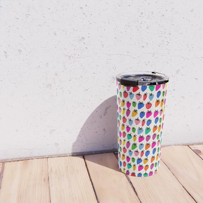 Rainbow Strawberries Travel Mug Gallery Image 4