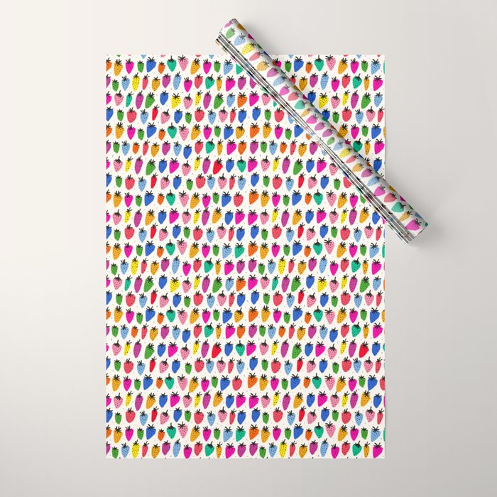 Rainbow Strawberries Wrapping Paper Gallery Image 1