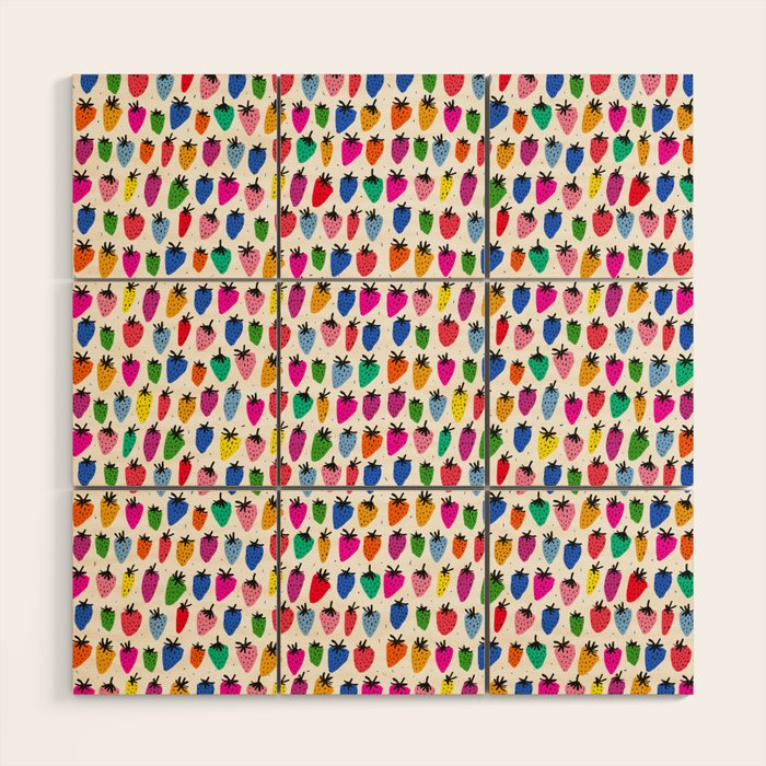 Rainbow Strawberries Wood Wall Art Gallery Image 1