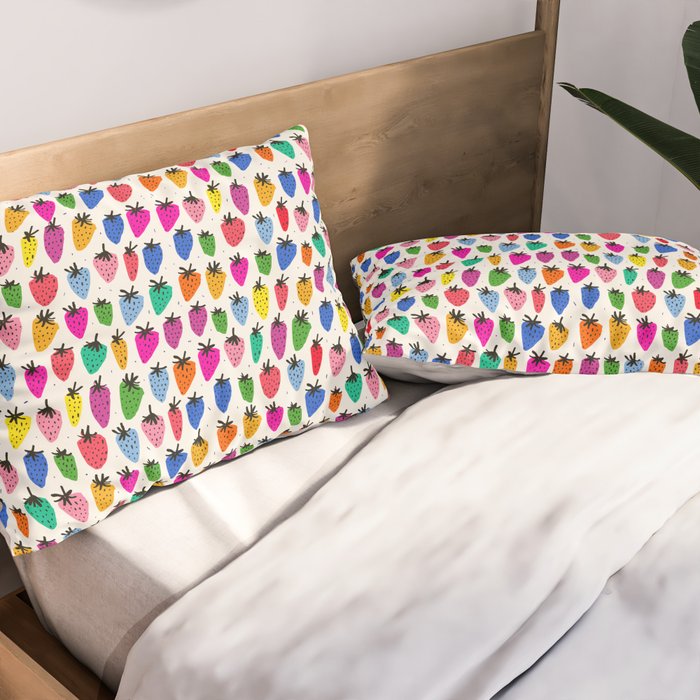 Rainbow Strawberries Pillow Sham Gallery Image 2