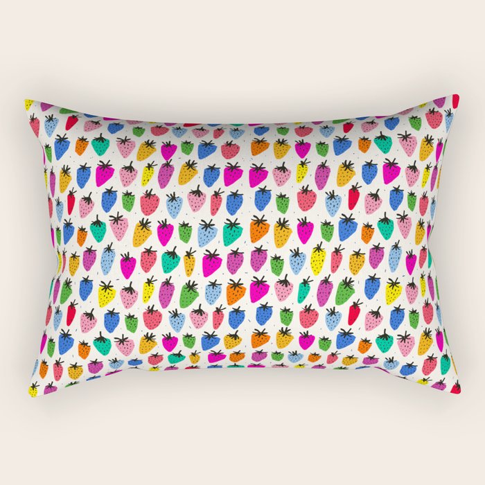 Rainbow Strawberries Rectangular Pillow Gallery Image 2