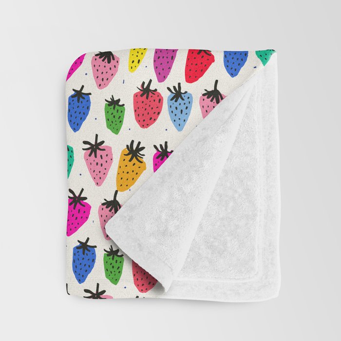 Rainbow Strawberries Throw Blanket Gallery Image 3