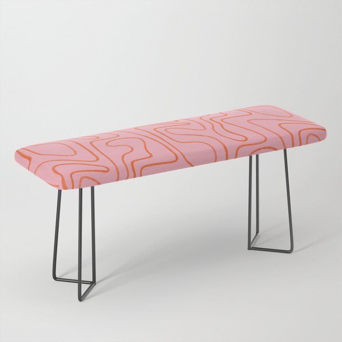 Abstract Line Pink and Orange Bench Gallery Image 1