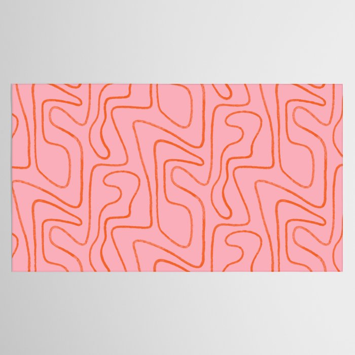 Abstract Line Pink and Orange Tablecloth Gallery Image 2