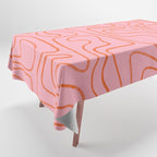 Abstract Line Pink and Orange Tablecloth Gallery Image 1