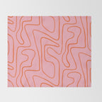Abstract Line Pink and Orange Throw Blanket Gallery Image 2