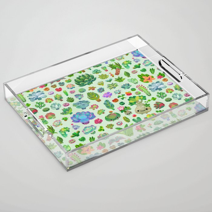 Baby succulents - mix (green) Acrylic Tray Gallery Image 1