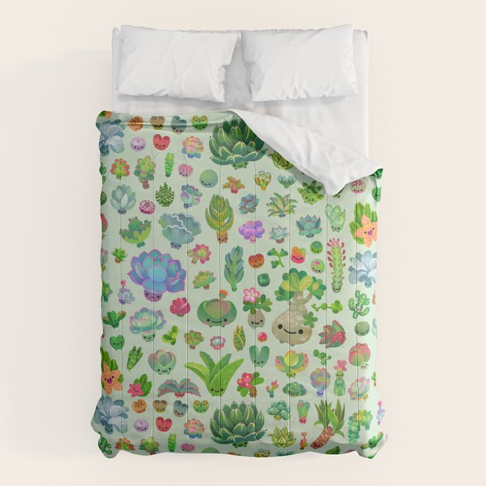 Baby succulents - mix (green) Comforter Gallery Image 6