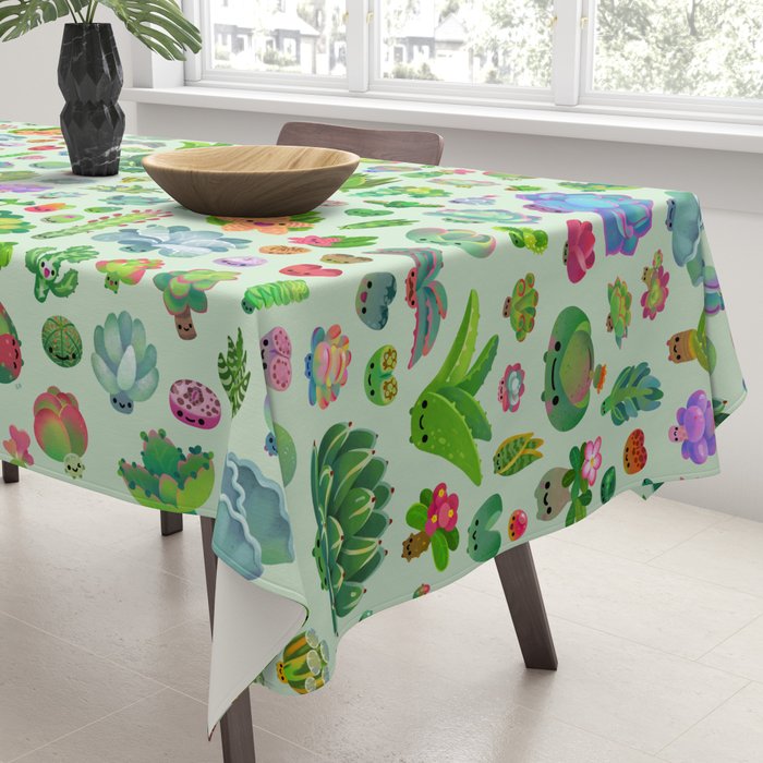 Baby succulents - mix (green) Tablecloth Gallery Image 3