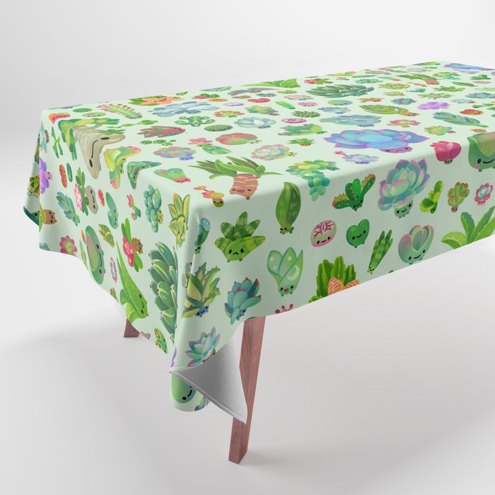 Baby succulents - mix (green) Tablecloth Gallery Image 1