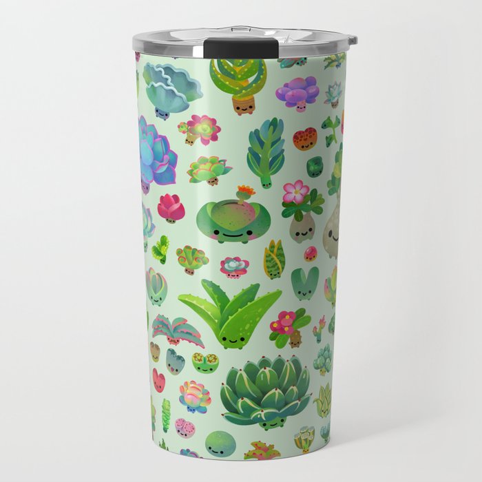 Baby succulents - mix (green) Travel Mug Gallery Image 1