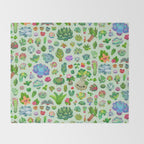 Baby succulents - mix (green) Throw Blanket Gallery Image 2