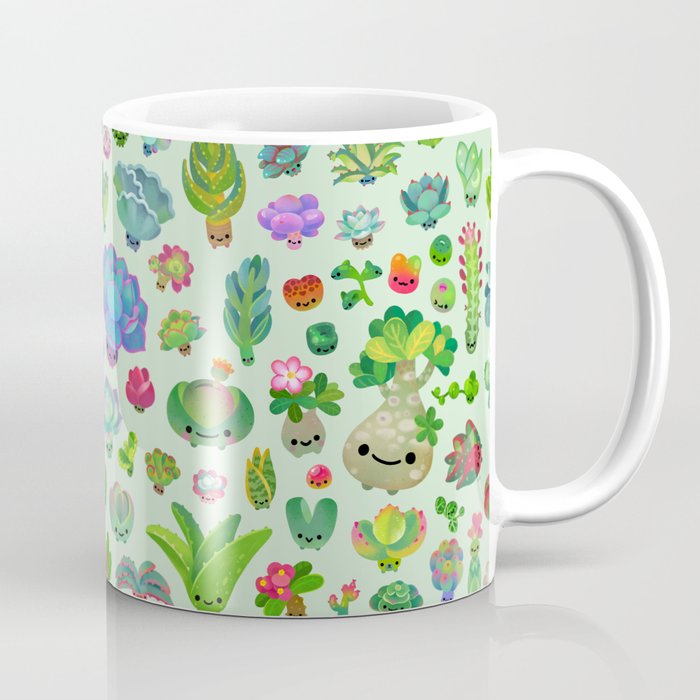 Baby succulents - mix (green) Coffee Mug Gallery Image 1