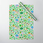 Baby succulents - mix (green) Wrapping Paper Gallery Image 1