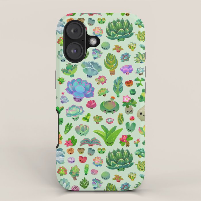 Baby succulents - mix (green) iPhone Case Gallery Image 1