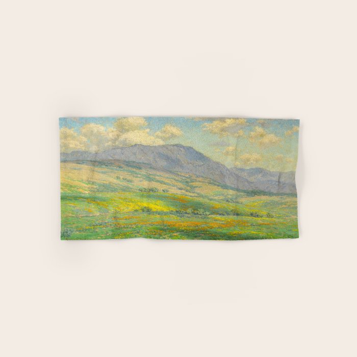 Granville Redmond Hazy Day in Antelope Valley, 1932 Oil Painting Vintage American Art Towels Gallery Image 1