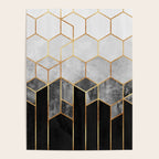 Charcoal Hexagons Poster Gallery Image 4