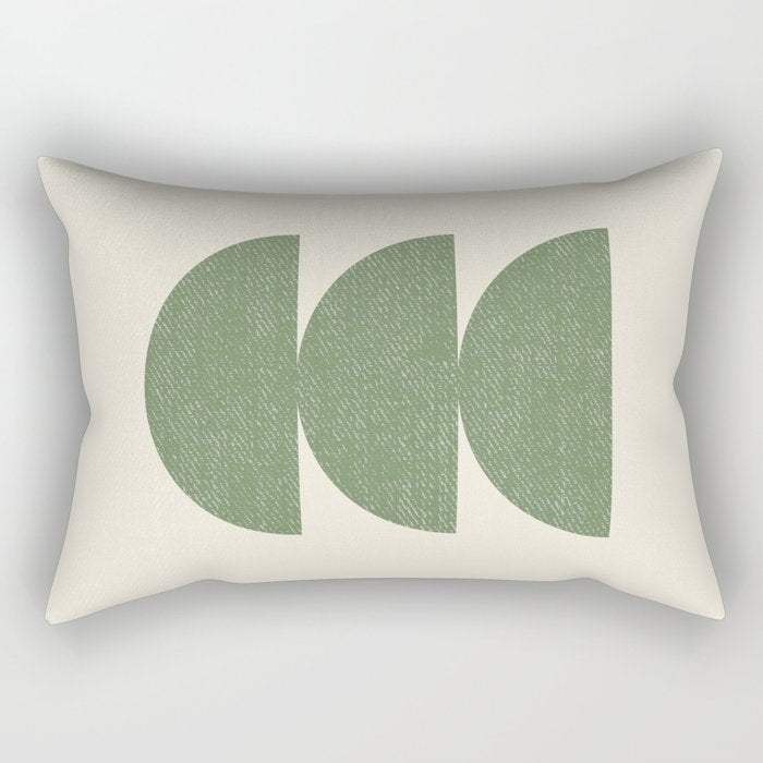 Half Circle 3 - Green Rectangular Pillow Gallery Image 2
